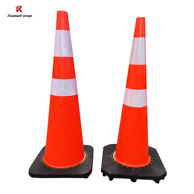 quality PVC ostrzeżenie o bezpieczeństwie drogowym stożki ruchowe stożki odblaskowe stożki bezpieczeństwo czarne podstawa 36 cali factory